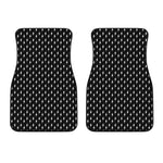 Black And White Lightning Pattern Print Front Car Floor Mats