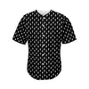 Black And White Lightning Pattern Print Men's Baseball Jersey