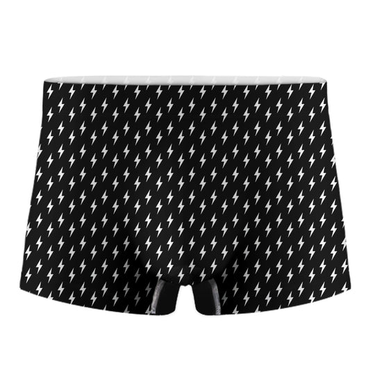 Black And White Lightning Pattern Print Men's Boxer Briefs