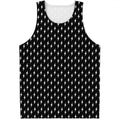 Black And White Lightning Pattern Print Men's Tank Top