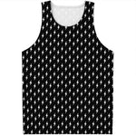 Black And White Lightning Pattern Print Men's Tank Top