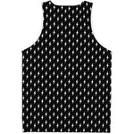 Black And White Lightning Pattern Print Men's Tank Top
