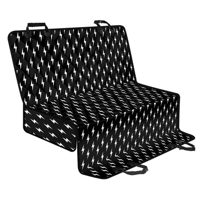 Black And White Lightning Pattern Print Pet Car Back Seat Cover