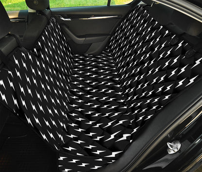 Black And White Lightning Pattern Print Pet Car Back Seat Cover