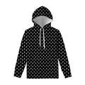 Black And White Lightning Pattern Print Pullover Hoodie