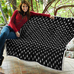 Black And White Lightning Pattern Print Quilt