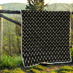 Black And White Lightning Pattern Print Quilt