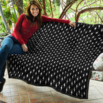 Black And White Lightning Pattern Print Quilt