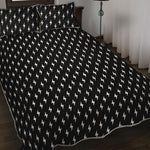 Black And White Lightning Pattern Print Quilt Bed Set