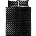 Black And White Lightning Pattern Print Quilt Bed Set