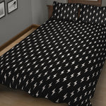 Black And White Lightning Pattern Print Quilt Bed Set