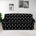 Black And White Lightning Pattern Print Sofa Cover