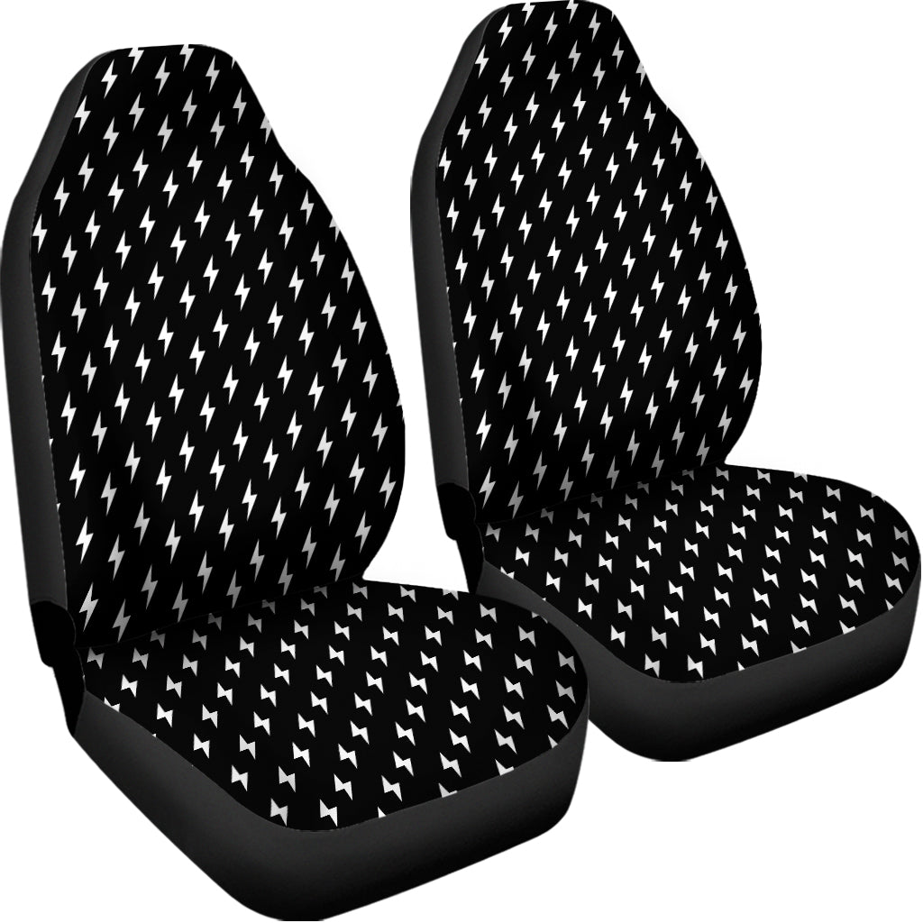 Black And White Lightning Pattern Print Universal Fit Car Seat Covers