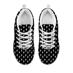 Black And White Lightning Pattern Print White Sneakers