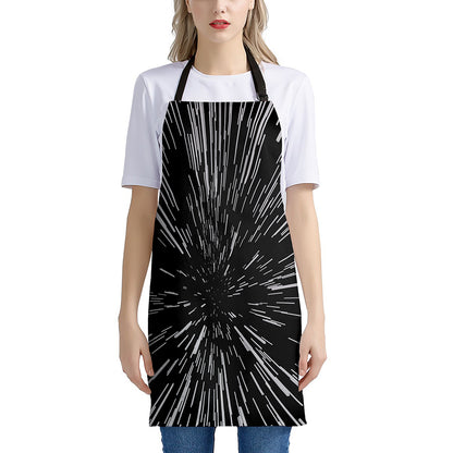 Black And White Lightspeed Print Apron