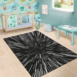 Black And White Lightspeed Print Area Rug