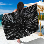 Black And White Lightspeed Print Beach Sarong Wrap