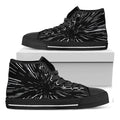 Black And White Lightspeed Print Black High Top Sneakers
