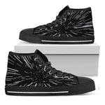 Black And White Lightspeed Print Black High Top Shoes