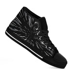 Black And White Lightspeed Print Black High Top Shoes