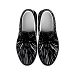 Black And White Lightspeed Print Black Slip On Shoes