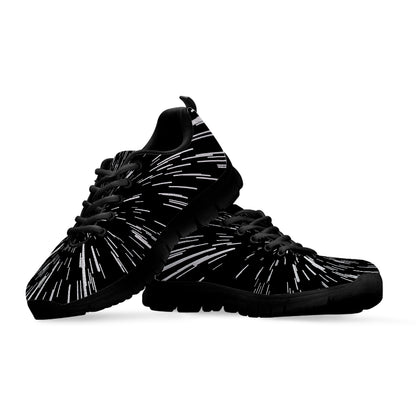 Black And White Lightspeed Print Black Sneakers