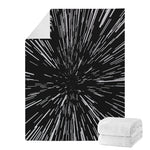 Black And White Lightspeed Print Blanket