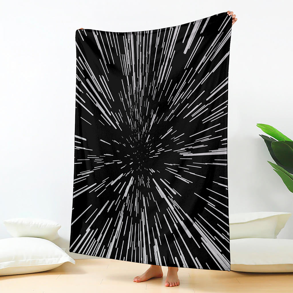Black And White Lightspeed Print Blanket