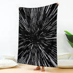 Black And White Lightspeed Print Blanket