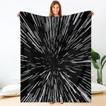 Black And White Lightspeed Print Blanket