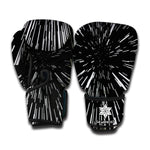 Black And White Lightspeed Print Boxing Gloves
