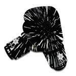 Black And White Lightspeed Print Boxing Gloves