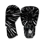 Black And White Lightspeed Print Boxing Gloves