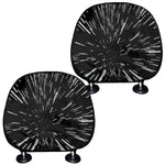 Black And White Lightspeed Print Car Headrest Covers