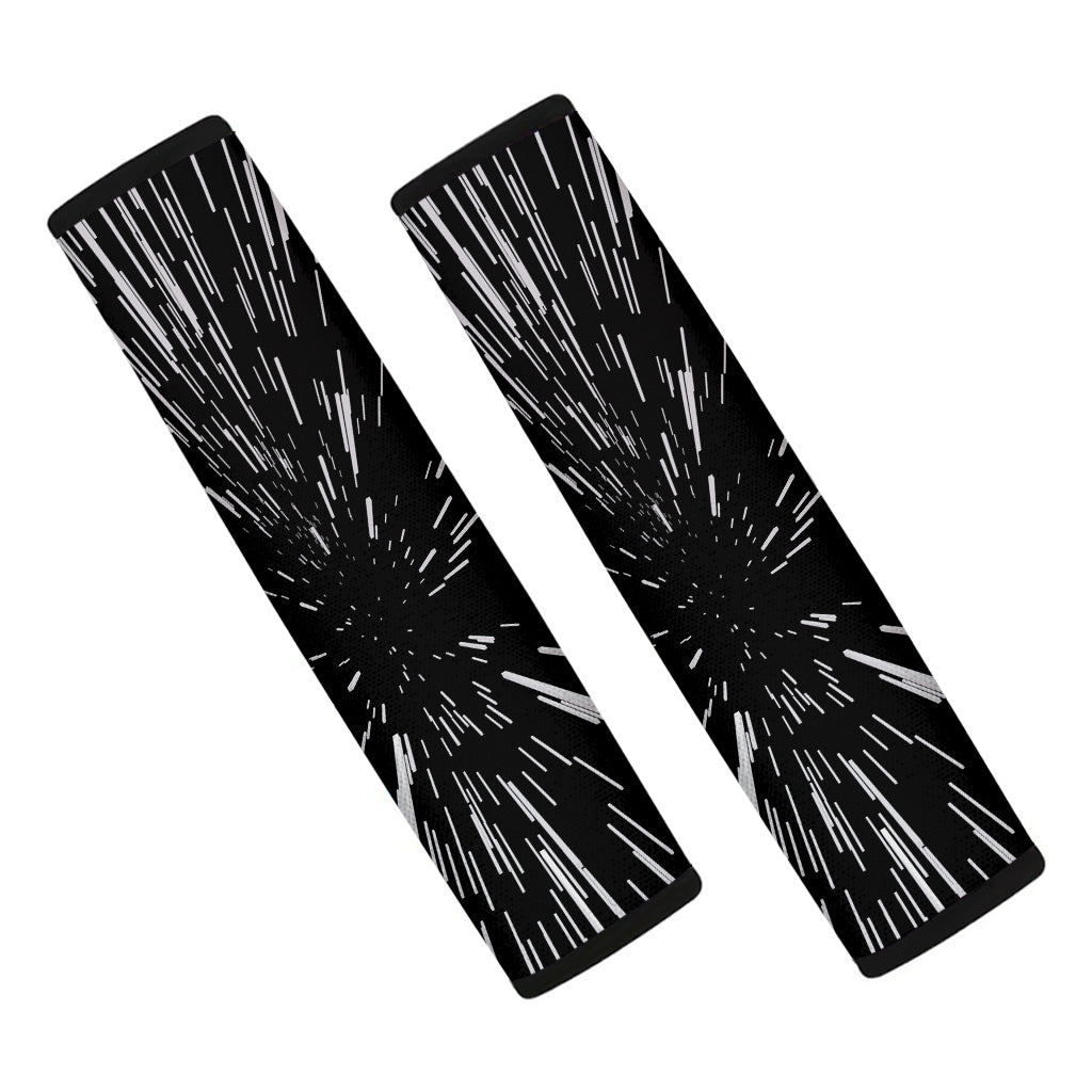 Black And White Lightspeed Print Car Seat Belt Covers