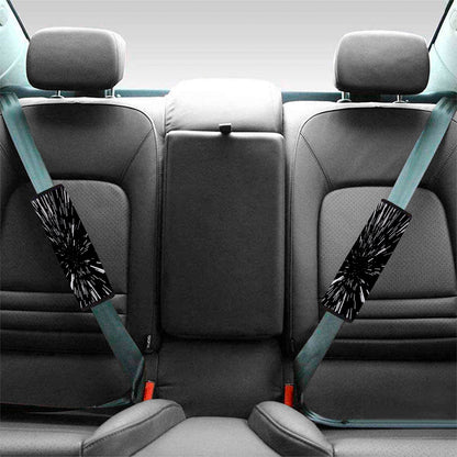 Black And White Lightspeed Print Car Seat Belt Covers