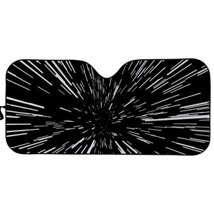 Black And White Lightspeed Print Car Sun Shade