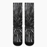 Black And White Lightspeed Print Crew Socks