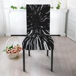 Black And White Lightspeed Print Dining Chair Slipcover