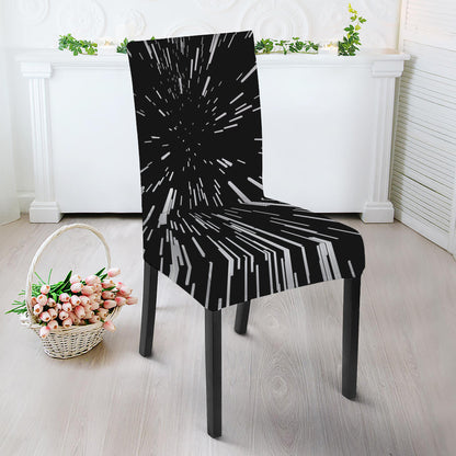 Black And White Lightspeed Print Dining Chair Slipcover