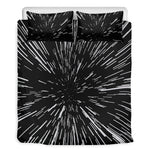 Black And White Lightspeed Print Duvet Cover Bedding Set
