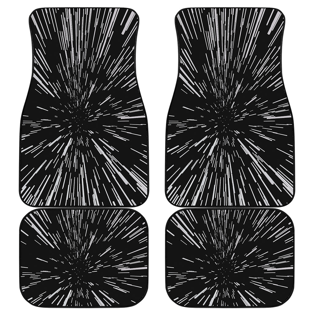 Black And White Lightspeed Print Front and Back Car Floor Mats