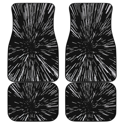 Black And White Lightspeed Print Front and Back Car Floor Mats