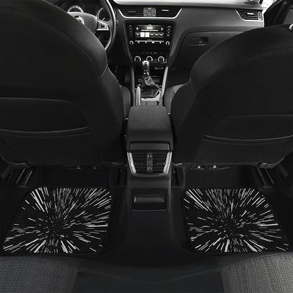 Black And White Lightspeed Print Front and Back Car Floor Mats