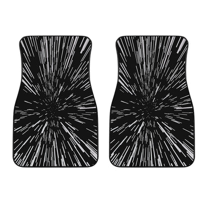 Black And White Lightspeed Print Front Car Floor Mats
