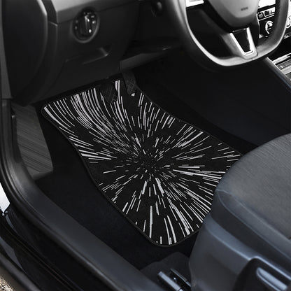 Black And White Lightspeed Print Front Car Floor Mats
