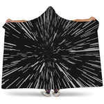 Black And White Lightspeed Print Hooded Blanket