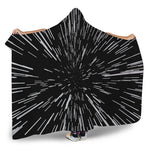 Black And White Lightspeed Print Hooded Blanket