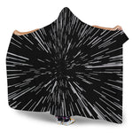 Black And White Lightspeed Print Hooded Blanket