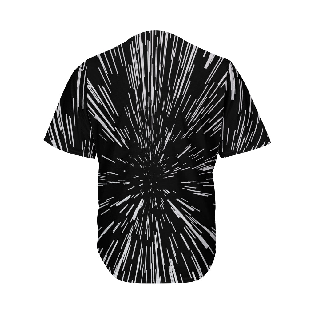 Black And White Lightspeed Print Men's Baseball Jersey